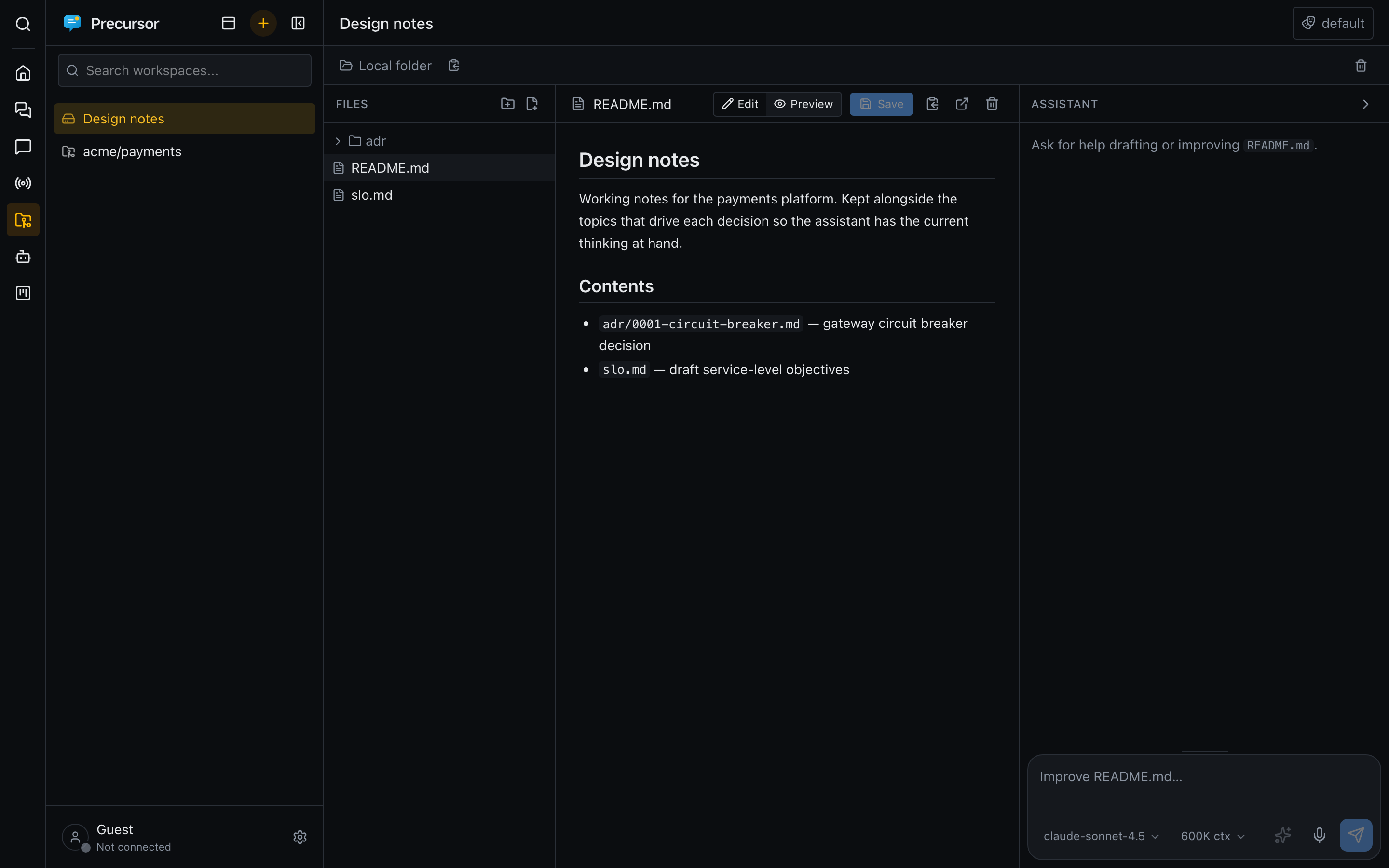 A file tree on the left and a file's contents with a git diff on the right